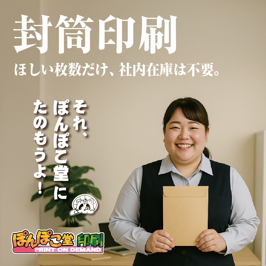 
丸顔ぽっちゃり女子／封筒印刷

